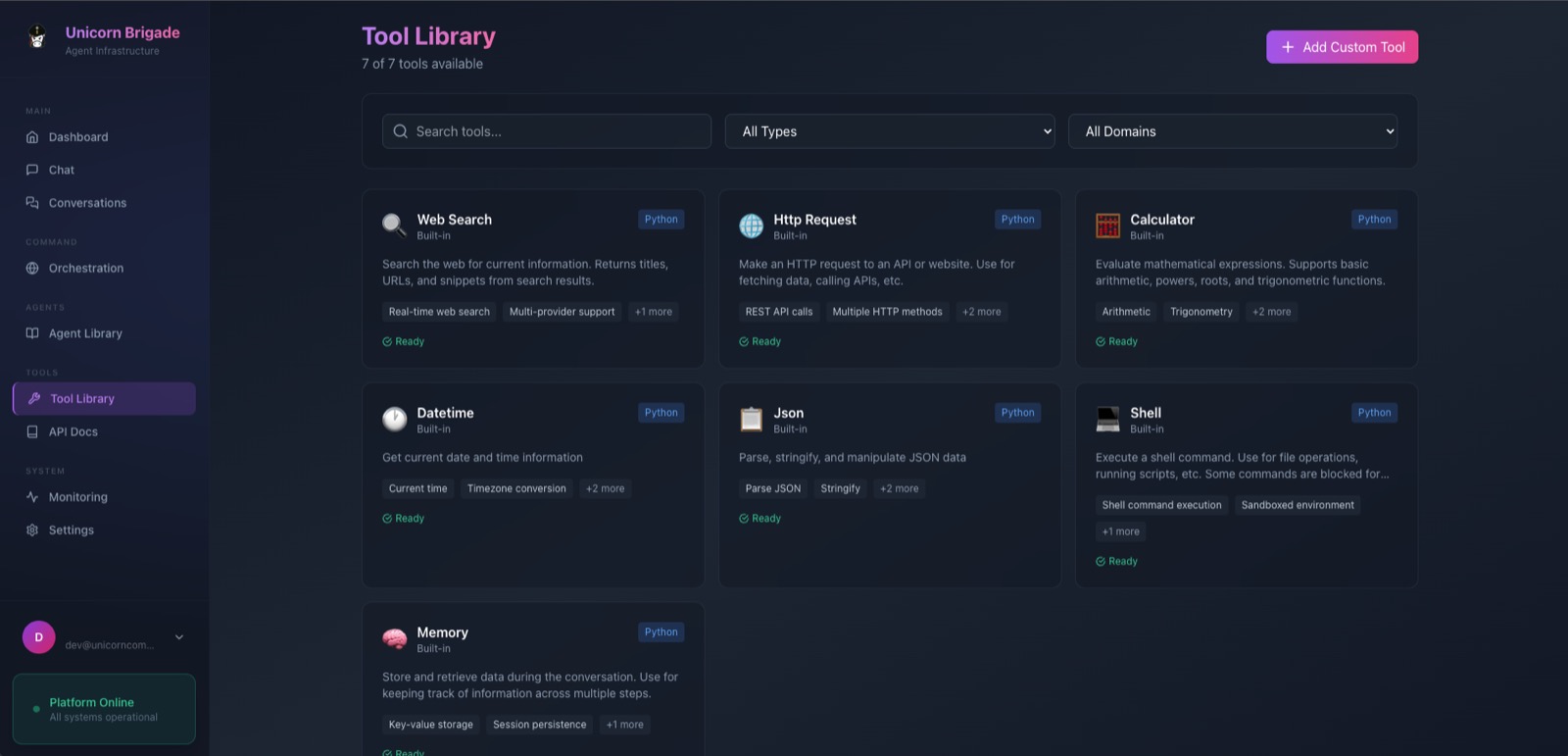 Unicorn Brigade — tool library.
