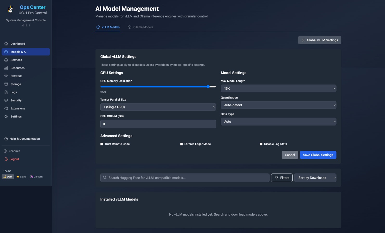 Ops-Center — model registry.